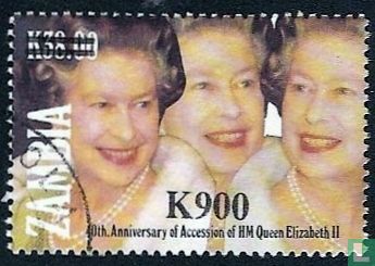 Koningin Elizabeth II - Regeringsjubileum met opdruk