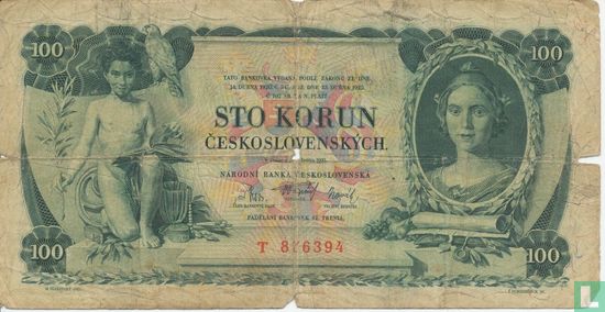 Tschechoslowakei 100 Korun - Bild 2