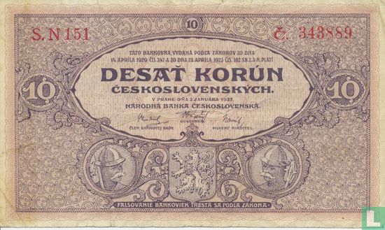 Tchécoslovaquie 10 Korun - Image 1