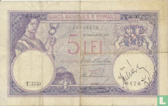 Rumänien 5 Lei 1928 - Bild 1