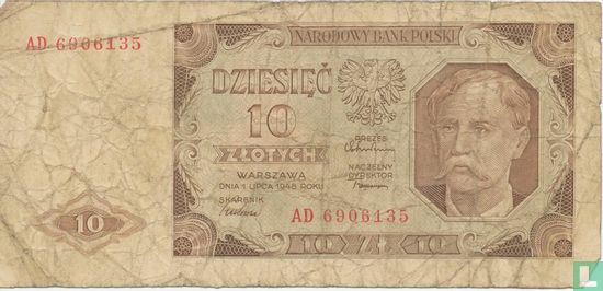 Pologne 10 Zlotych 1948 - Image 1