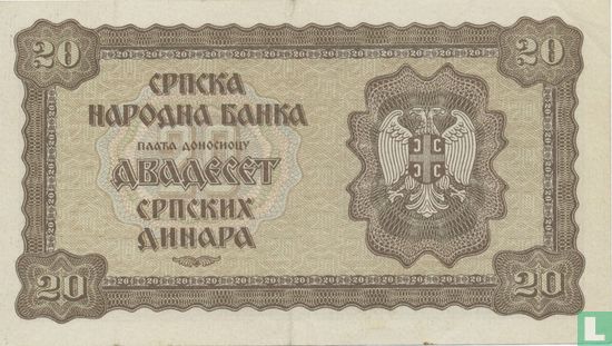 Serbie 20 Dinara - Image 2