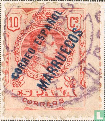 Alfonso XIII, overprinted