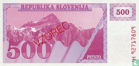 Slovénie 500 Tolarjev 1992 (Vzorec)
