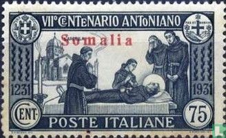 Anthony of Padua, with overprint  