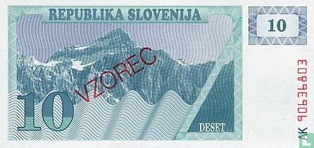 Slovenia 10 Tolarjev 1990 (Vzorec)
