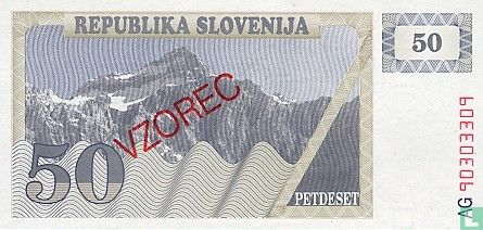 Slovenië 50 Tolarjev 1990 (Vzorec)