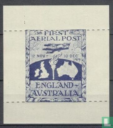 First Aerial Post England-Australia - Herdruk !!