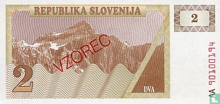 Slovénie 2 Tolarjev 1990 (Vzorec)