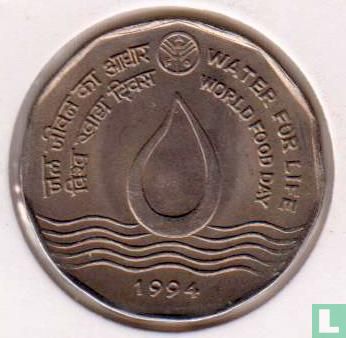 India 2 rupees 1994 (Bombay) "FAO - World Food Day - Water For Life" - Image 1