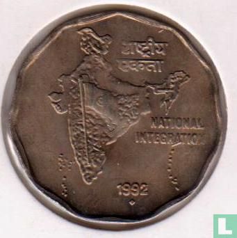 India 2 rupees 1992 (Bombay) - Afbeelding 1