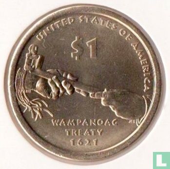 États-Unis 1 dollar 2011 (P) "1621 Wampanoag Treaty" - Image 1