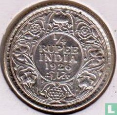 Inde britannique ¼ rupee 1926 - Image 1