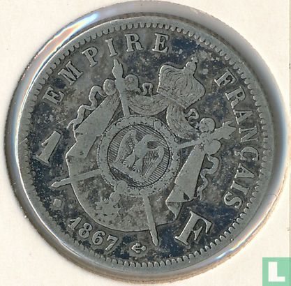 Frankrijk 1 franc 1867 (BB) - Afbeelding 1