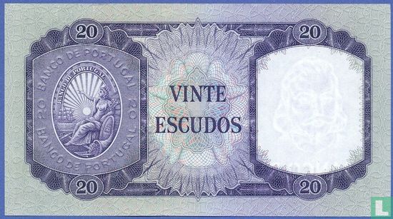 Portugal 20 escudos (Rafael da Silva Neves Duque & João Baptista de Araújo) - Image 2
