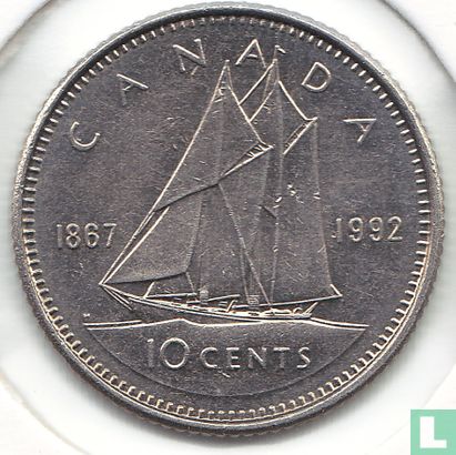 Canada 10 cents 1992 "125th anniversary of Canadian confederation" - Afbeelding 1