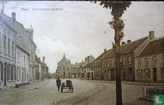 Peer - Kerkstraat en stadhuis - Image 1