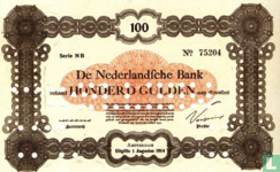 100 guilder Netherlands 1914