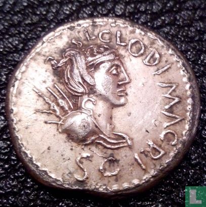 Romeinse Rijk, AR Denarius,68AD Clodius Macer - Afbeelding 1