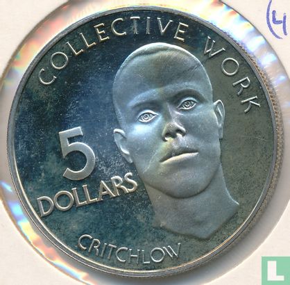 Guyana 5 dollars 1976 (PROOF) "10th anniversary of Independence - Collective work" - Afbeelding 2