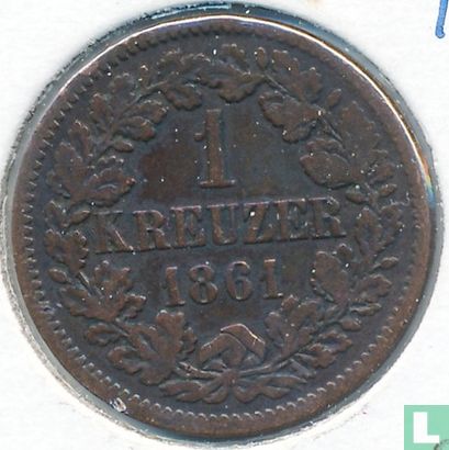 Baden 1 kreuzer 1861 - Afbeelding 1