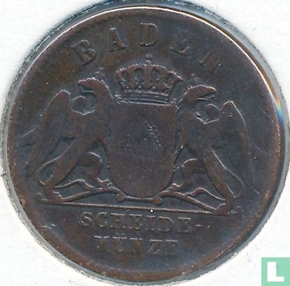 Baden 1 kreuzer 1861 - Afbeelding 2