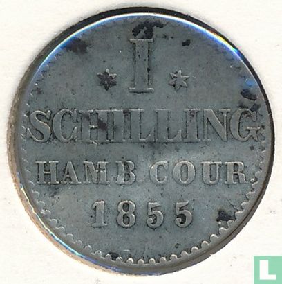 Hamburg 1 schilling 1855 - Afbeelding 1