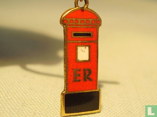 Gold Anhänger Emaille Anhänger England Briefkasten  letterbox