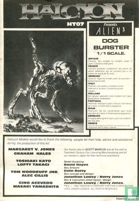 Alien 3 chien FUMIGENES 1/1 échelle  - Image 2