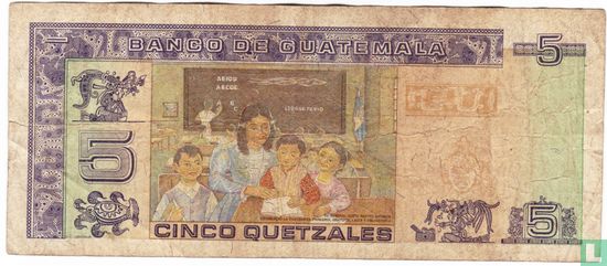 Guatemala 5 Quetzales 1992 - Image 2