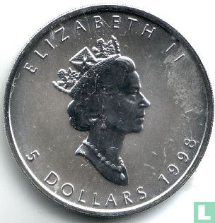 Canada 5 dollars 1998 (zilver - met tiger privy merk) - Afbeelding 1