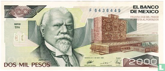 Mexico 2000 Pesos 1989 - Image 1