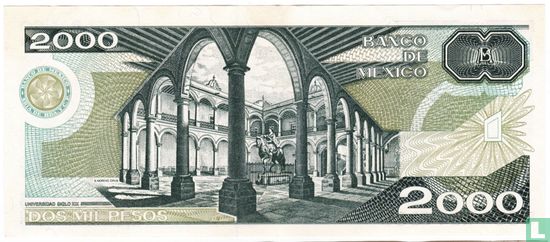 Mexico 2000 Pesos 1989 - Image 2