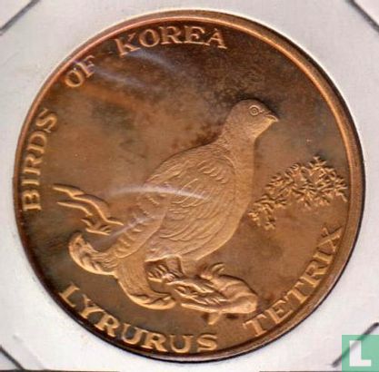 North Korea 1 won 2001 (PROOF - brass) "Black grouse" - Image 2