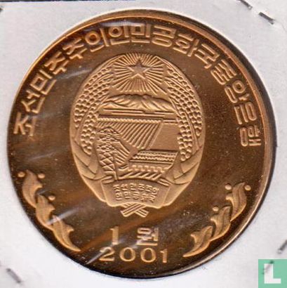 Nordkorea 1 Won 2001 (PP - Messing) "Buddha" - Bild 1