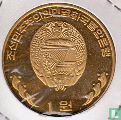 Corée du Nord 1 won 2001 (BE - laiton) "North Gate of Pyeongyang" - Image 2