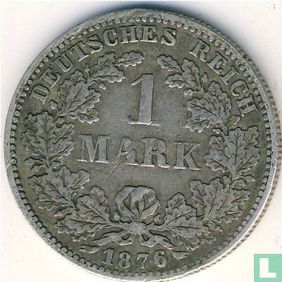 Empire allemand 1 mark 1876 (G) - Image 1