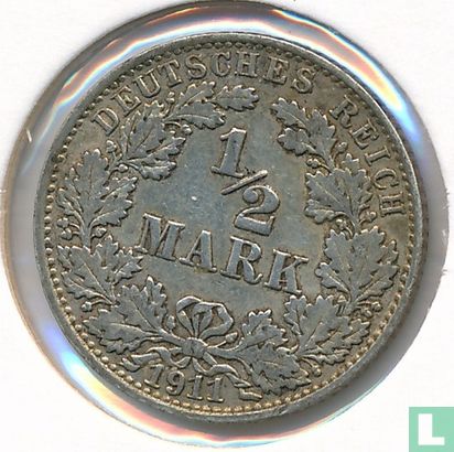 German Empire ½ mark 1911 (A) - Image 1