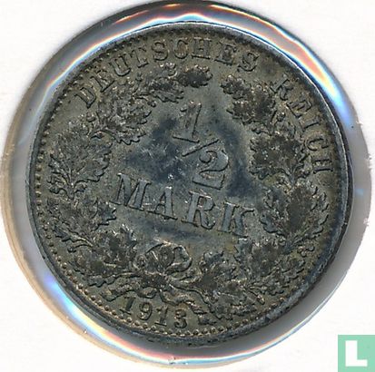Duitse Rijk ½ mark 1913 (D) - Afbeelding 1