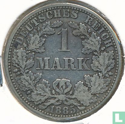 Empire allemand 1 mark 1885 (A) - Image 1