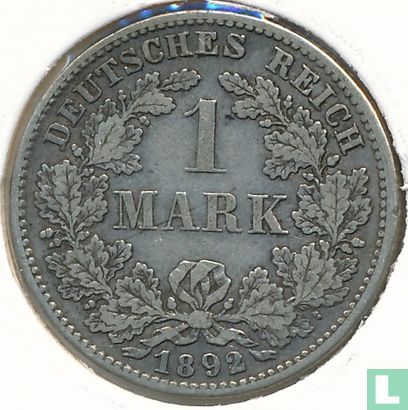 Duitse Rijk 1 mark 1892 (D) - Afbeelding 1