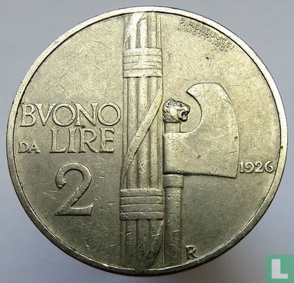 Italie 2 lire 1926 - Image 1