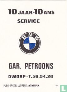 10 jaar service BMW - Gar. Petroons
