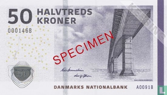 Denmark 50 kroner 2009 SPECIMEN
