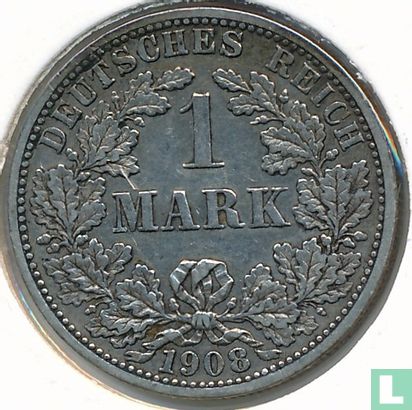 Duitse Rijk 1 mark 1908 (F) - Afbeelding 1