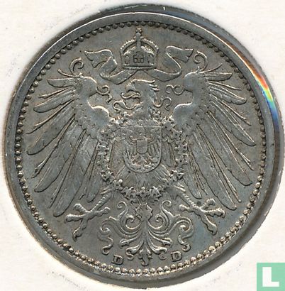 Empire allemand 1 mark 1912 (D) - Image 2