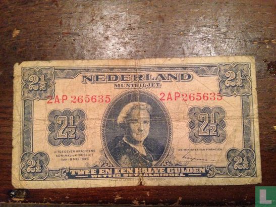Niederlande 2 ½ Gulden 1945 II "Wilhelmina" - Bild 1
