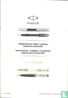 Parker/ Waterman Prijslijst Nederland/ België/ Luxemburg. Geldig vanaf 1 januari 2010