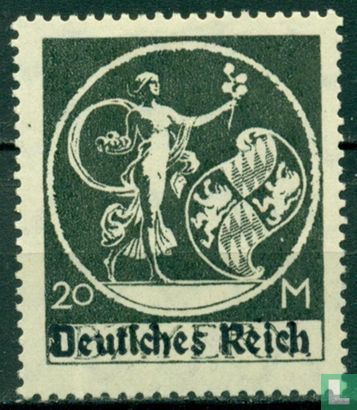Surcharge sur les timbres de Bavière 