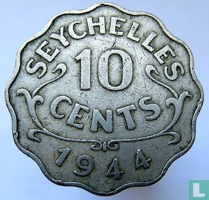 Seychellen 10 cents 1944 - Afbeelding 1